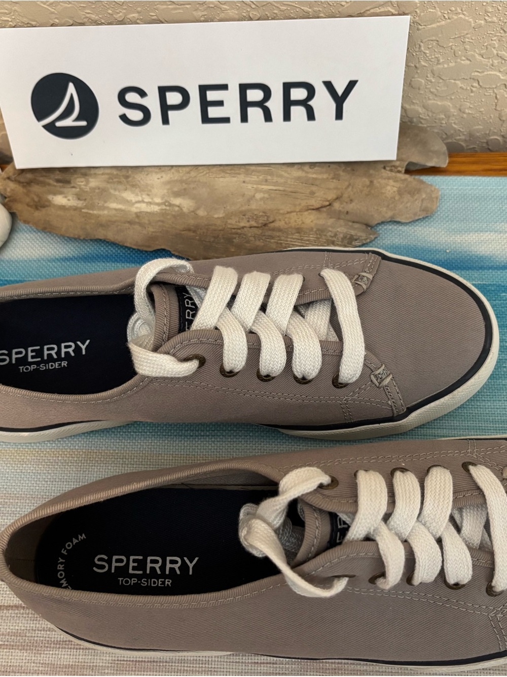 Sperry Top Sider Women’s Gray Canvas Sneakers Boat Deck Shoes 8M